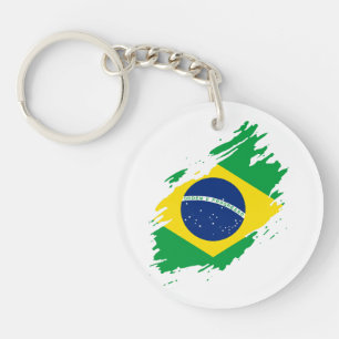 Brasil zerrissene Flagge Nationalstolz Sportfans B Schlüsselanhänger