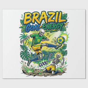 Brasil Ziel Energie Skelett Stürmer Nationen Creat Geschenkpapier