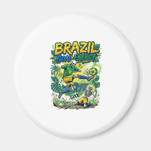 Brasil Ziel Energie Skelett Stürmer Nationen Creat Magnet