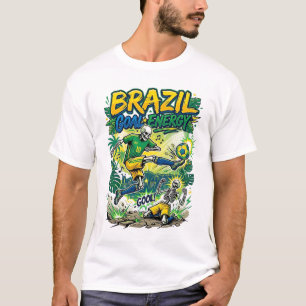 Brasil Ziel Energie Skelett Stürmer Nationen Creat T-Shirt