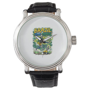 Brasil Ziel Energie Skelett Stürmer Nationen Schöp Armbanduhr