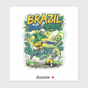 Brasil Ziel Energie Skelett Stürmer Nationen Schöp Aufkleber