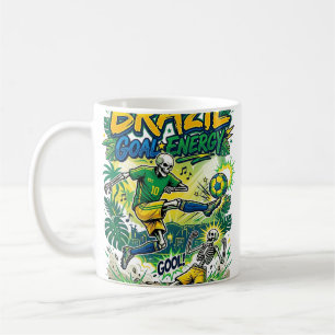 Brasil Ziel Energie Skelett Stürmer Nationen Schöp Kaffeetasse