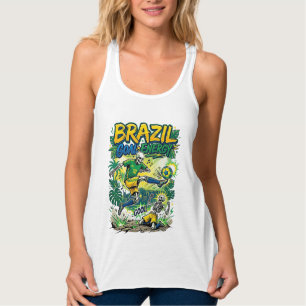 Brasil Ziel Energie Skelett Stürmer Nationen Schöp Tank Top