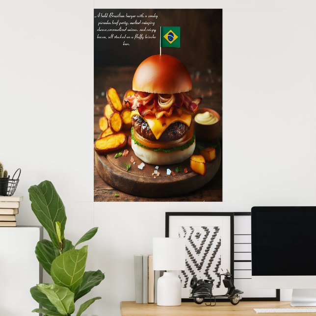 Brasilia Bites: Picanha Perfection 24x36 Poster (Heimbüro)