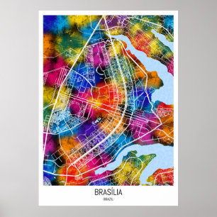 Brasília Brazil City Map Poster