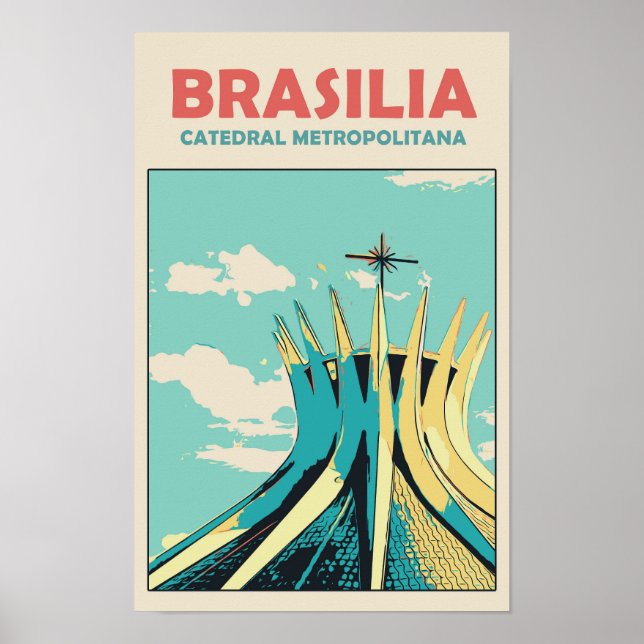 Brasilia Catedral Metropolitana, Brasilien Postkar Poster (Vorne)