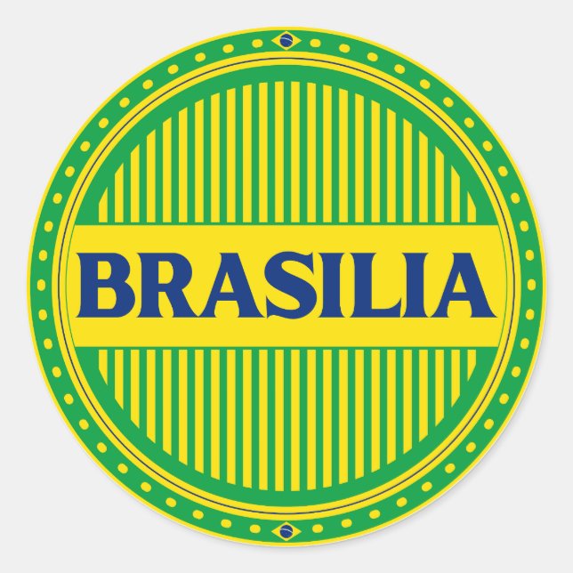 Brasília City Pride – Brazilian Identity Runder Aufkleber (Vorderseite)