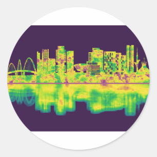 Brasilia Skyline Runder Aufkleber