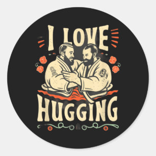Brasilian Jiu Jitsu BJJ Liebe Umarmen Lustig MMA Runder Aufkleber