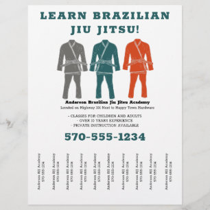 Brasilian Jiu Jitsu BJJ Unterricht Abreißstreifen Flyer