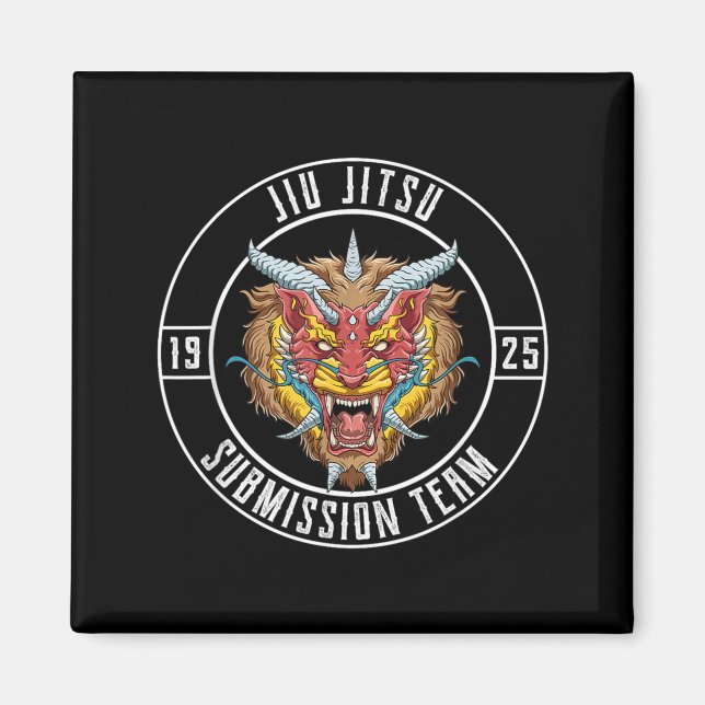 Brasilian Jiu Jitsu und Grappling - Jiu Jitsu Löwe Magnet (Vorne)