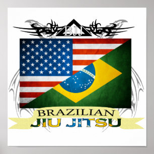 Brasilianer Jiu JItsu Flaggen-Fusionsplakat Poster