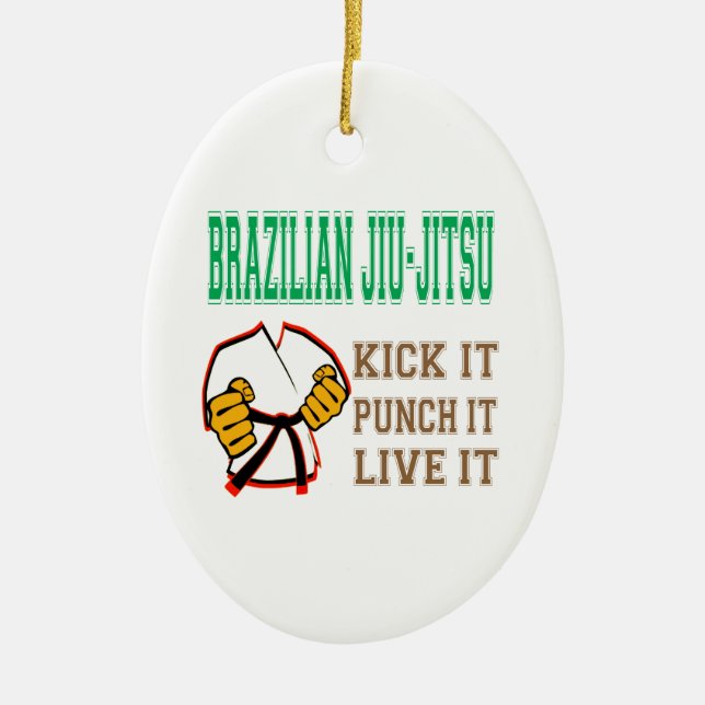 Brasilianer Jiu-Jitsu Tritt locht es, ihn, lebt es Keramik Ornament (Vorne)