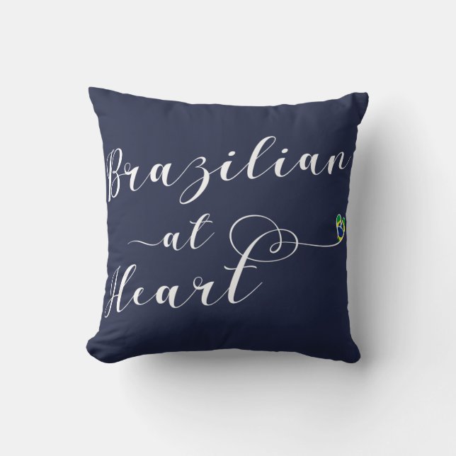 Brasilianisch am Heart Throw Cushion, Brasilien Kissen (Vorderseite)