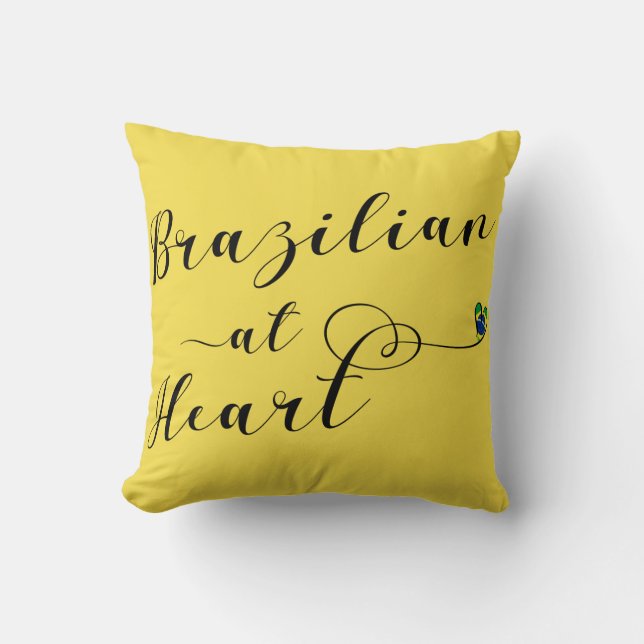 Brasilianisch am Heart Throw Cushion, Brasilien Kissen (Vorderseite)