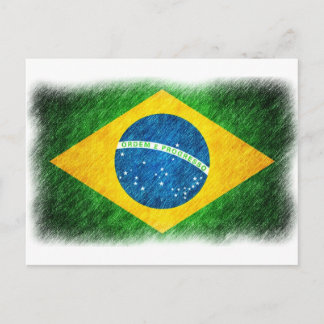 Brasilianisch_Flag_Stift_Malerei Postkarte