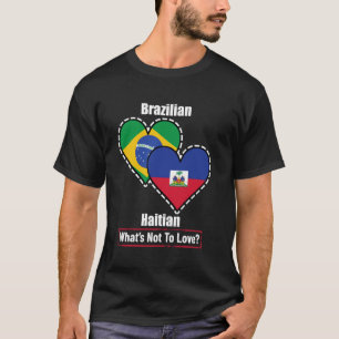 Brasilianisch Haitianische Herzflaggen Was gibt es T-Shirt
