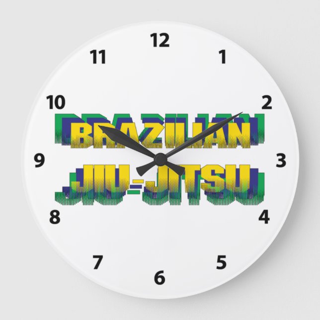 Brasilianisch Jiu-Jitsu Große Wanduhr (Vorderseite)