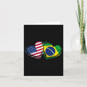 Brasilianische amerikanische Flagge Herz brasilian Karte