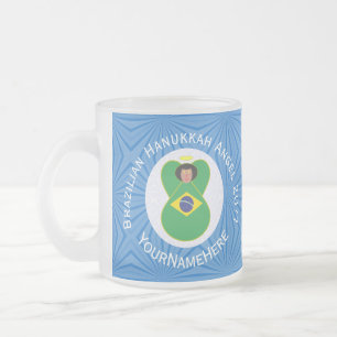 Brasilianische Chanukka-Engel-Flagge Personalisier Mattglastasse