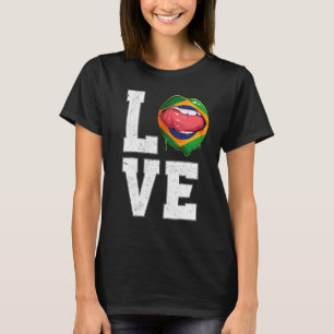 Brasilianische Fahne-Fußballfan-Liebe Brasilianisc T-Shirt