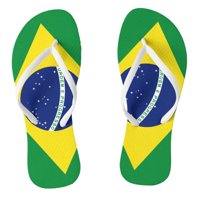 Brasilianische Fahne-Strandflipps für Männer und F Flip Flops (Fußbett)