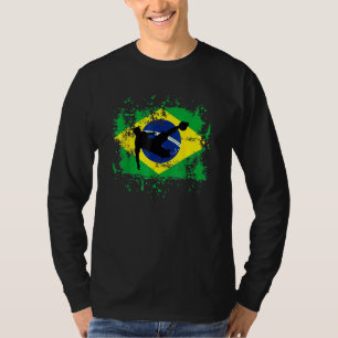 Brasilianische Flagge 2022 Fußball-Fandesign T-Shirt