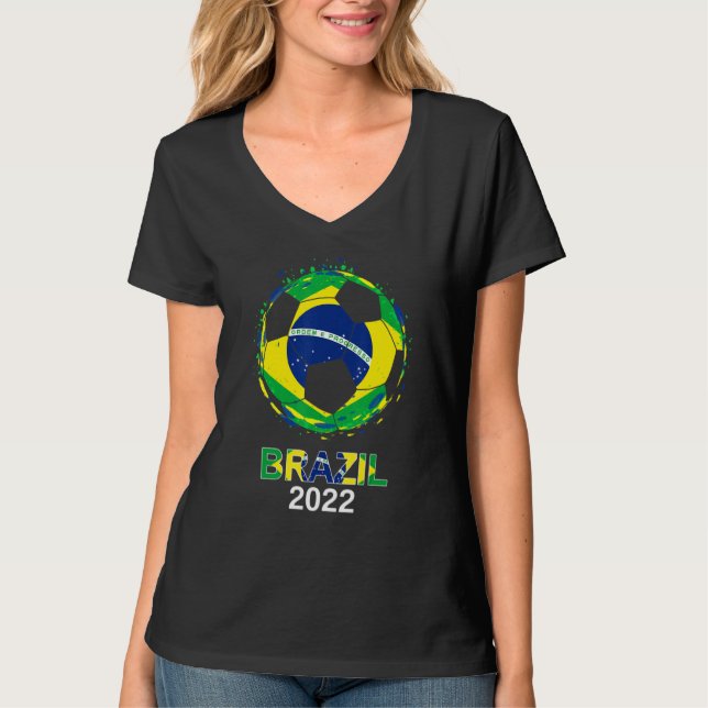 Brasilianische Flagge 2022 Unterstützer Brasiliani T-Shirt (Vorderseite)