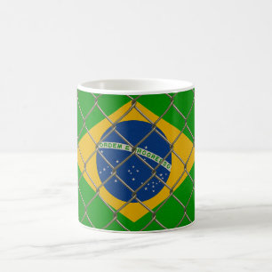 Brasilianische Flagge abgeschirmt Kaffeetasse