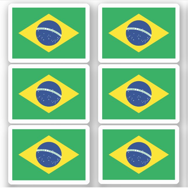 Brasilianische Flagge Aufkleber (Vorderseite)