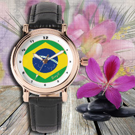 Brasilianische Flagge & brasilianische Trendmode / Armbanduhr