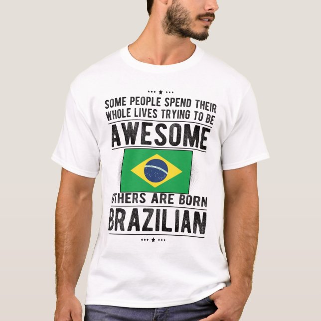Brasilianische Flagge Brasilien Erbe Brasilianisch T-Shirt (Vorderseite)
