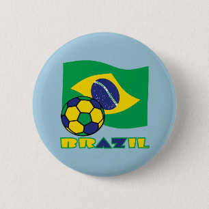Brasilianische Flagge Brasilien Fußball Button