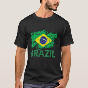Brasilianische Flagge Brasilien Stolz Wurzeln Erbe T-Shirt