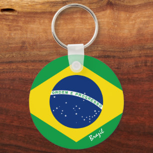 Brasilianische Flagge & Brasilien Urlaub, Patriote Schlüsselanhänger