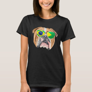 Brasilianische Flagge Bulldogge Hund Brasilien Tas T-Shirt