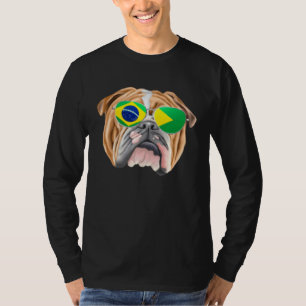 Brasilianische Flagge Bulldogge Hund Brasilien Tas T-Shirt