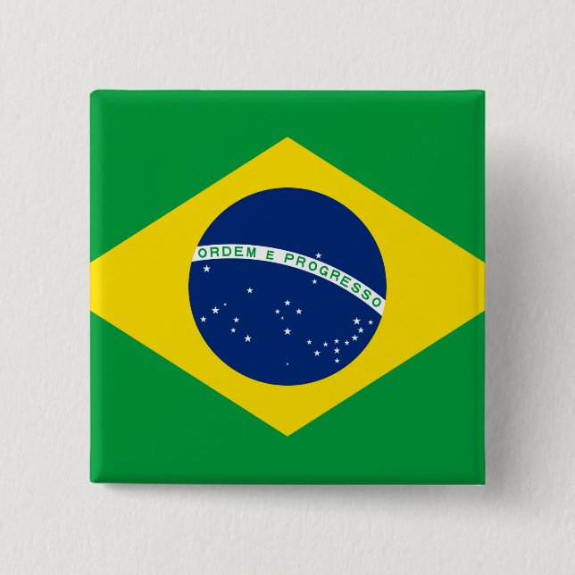 Brasilianische Flagge Button (Vorderseite)