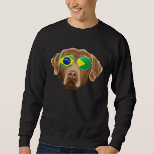 Brasilianische Flagge Chesapeake Bay Retriever Hun Sweatshirt