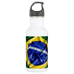 Brasilianische Flagge Edelstahlflasche
