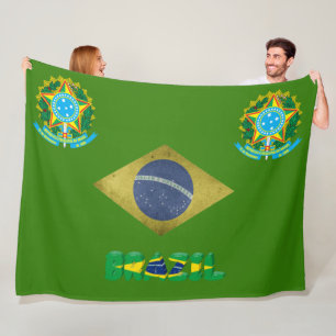 Brasilianische Flagge Fleecedecke