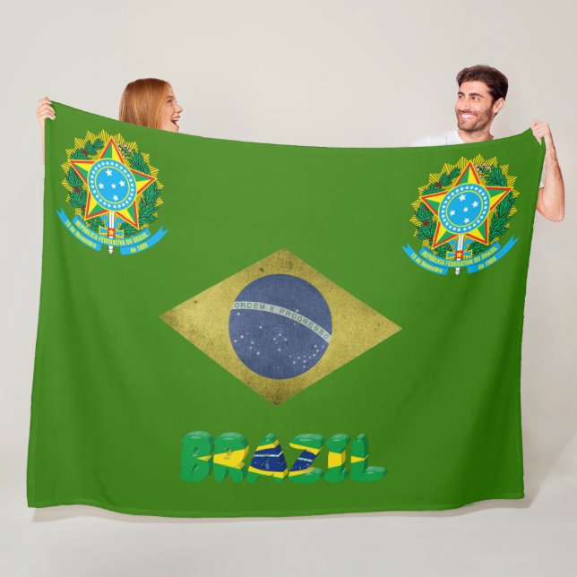 Brasilianische Flagge Fleecedecke (Beispiel)