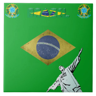 Brasilianische Flagge Fliese