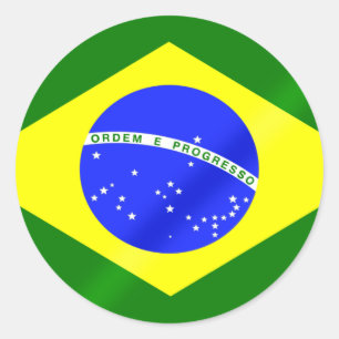 Brasilianische Flagge für Geschenke und T-Shirts Runder Aufkleber