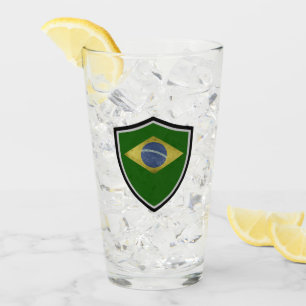 Brasilianische Flagge Glas