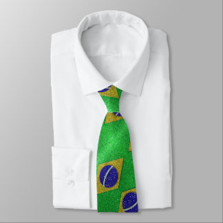 Brasilianische Flagge Glitzer Beruflich Boss Krawatte