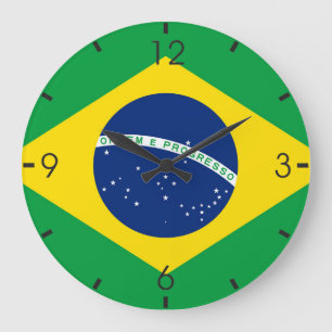 Brasilianische Flagge Große Wanduhr