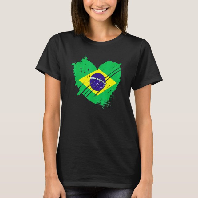 Brasilianische Flagge I Liebe Es ist in meiner DNA T-Shirt (Vorderseite)