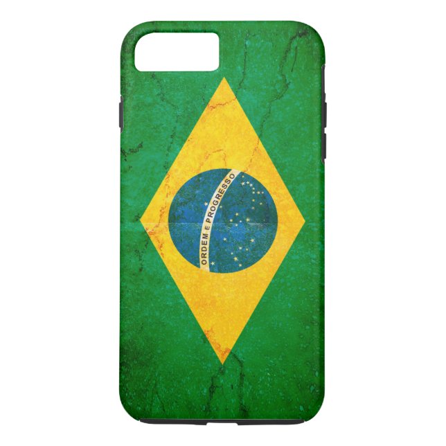 Brasilianische Flagge in Grunge Case-Mate iPhone Hülle (Rückseite)